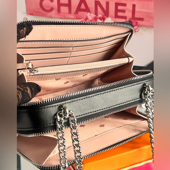 Kate spade collectible frosty double zip adjustable silver chain crossbody bag - Picture 11 of 14